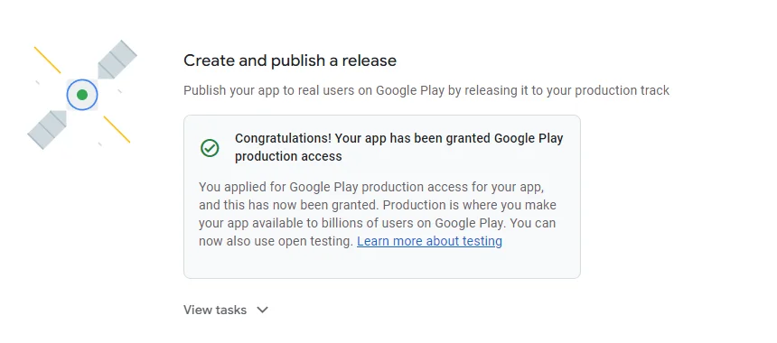 Step 6: Production access questionnaire submission and Play Store publishing